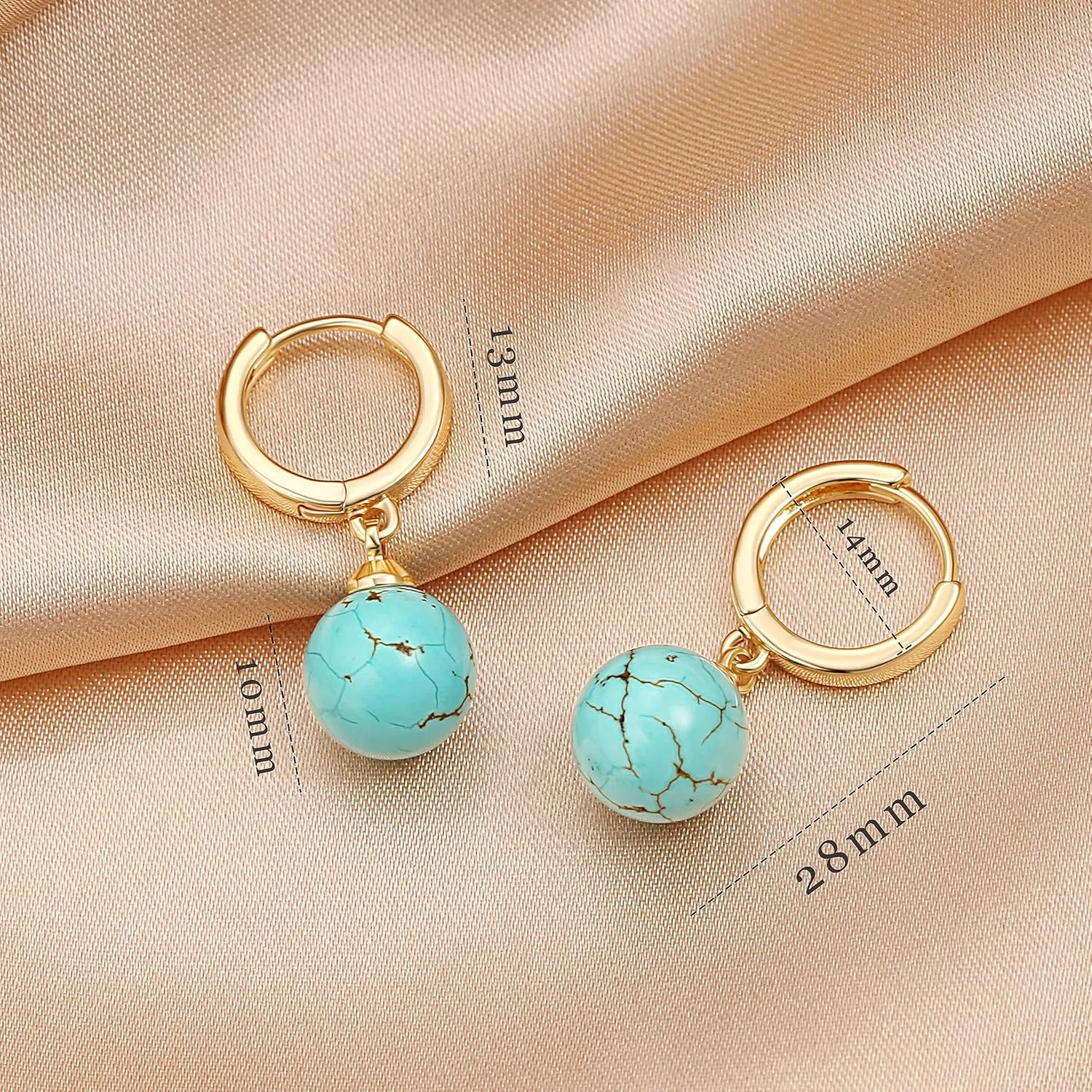Small Gold Huggie Hoop Earrings Shell Pearl Drop Dangle Post Earrings Hanging Lightweight Handmade Jewelry for women
