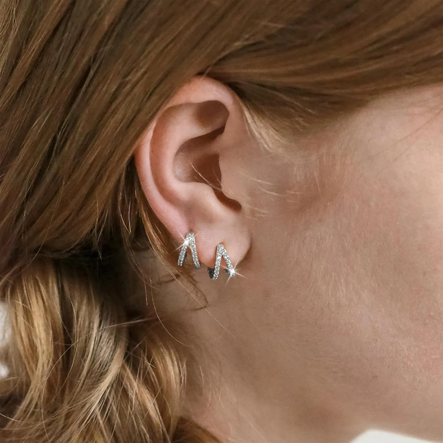Small Hoop Earrings for Women Double Hoop Earrings Gold Huggie Hoop Earrings Thin Mini Hoop Earrings Silver Trendy Christmas Jewelry Gifts Stocking Stuffers