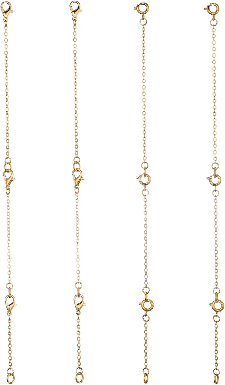 Softones 12-18Pcs Ankle Bracelets Extenders-Extension for Womens Jewelry(1 2 3 Inch),with Lobster Clasp and O-Clasp from Gold Silver Rose Gold