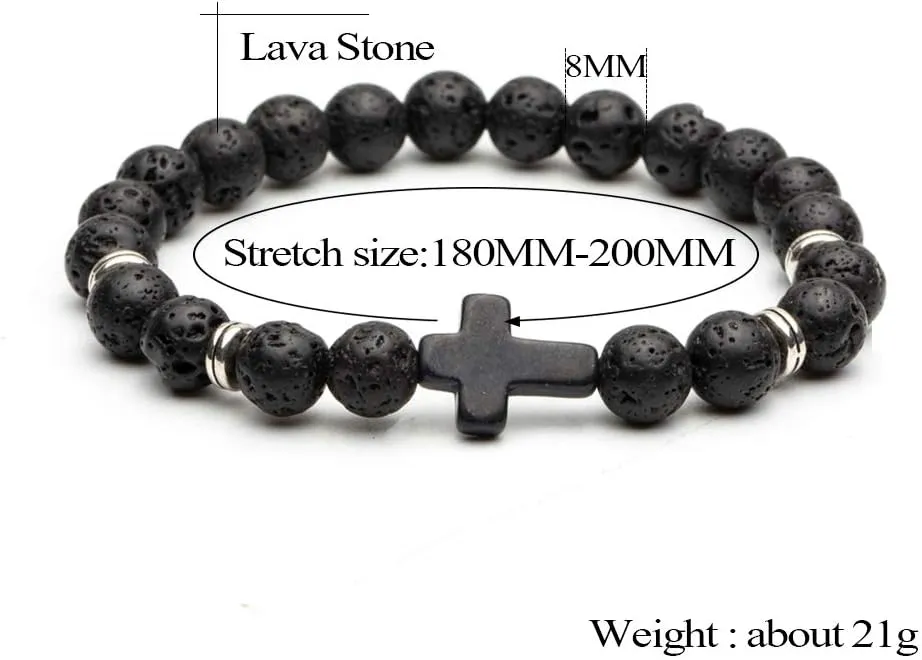 Softones 8MM Lava Rock Beads Bracelet for Men Women,Friendship Couples Gifts Natural Stone Bracelets