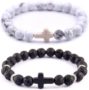 Softones 8MM Lava Rock Beads Bracelet for Men Women,Friendship Couples Gifts Natural Stone Bracelets