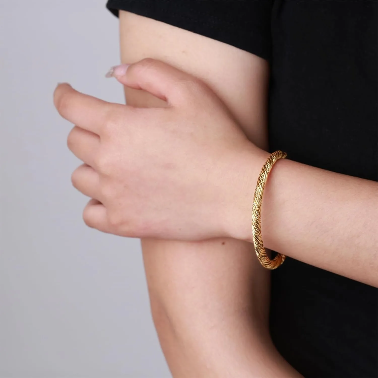 Stainless Steel Twisted Cable Wire Bracelets Adjustable Open Cuff Bangle Bracelet Vintage Jewelry Gift for Women