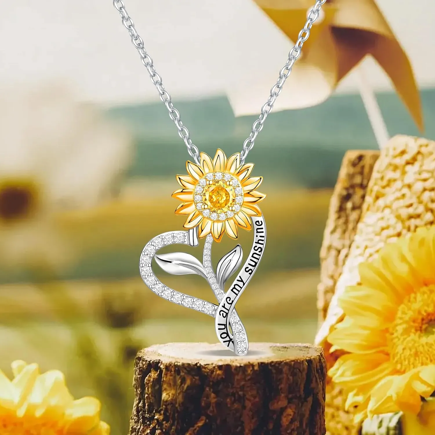 Sunflower Necklaces for Women Anniversary Birthday Gifts for Women Wife Gifts for Her You Are My Sunshine Necklace for Women Her Wedding Christmas Mother