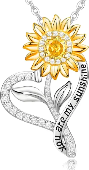 Sunflower Necklaces for Women Anniversary Birthday Gifts for Women Wife Gifts for Her You Are My Sunshine Necklace for Women Her Wedding Christmas Mother