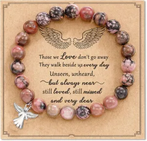 Sympathy Gift for Loss of Loved Ones, Natural Stone Bracelets Memorial Bereavement Gifts for Women/Girls