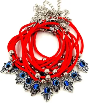Treasure4U-store 5 Kabbalah Red String Bracelet with Hamsa Hand & Blue Evil Eye Protection Lucky Charm Adjustable Bracelets
