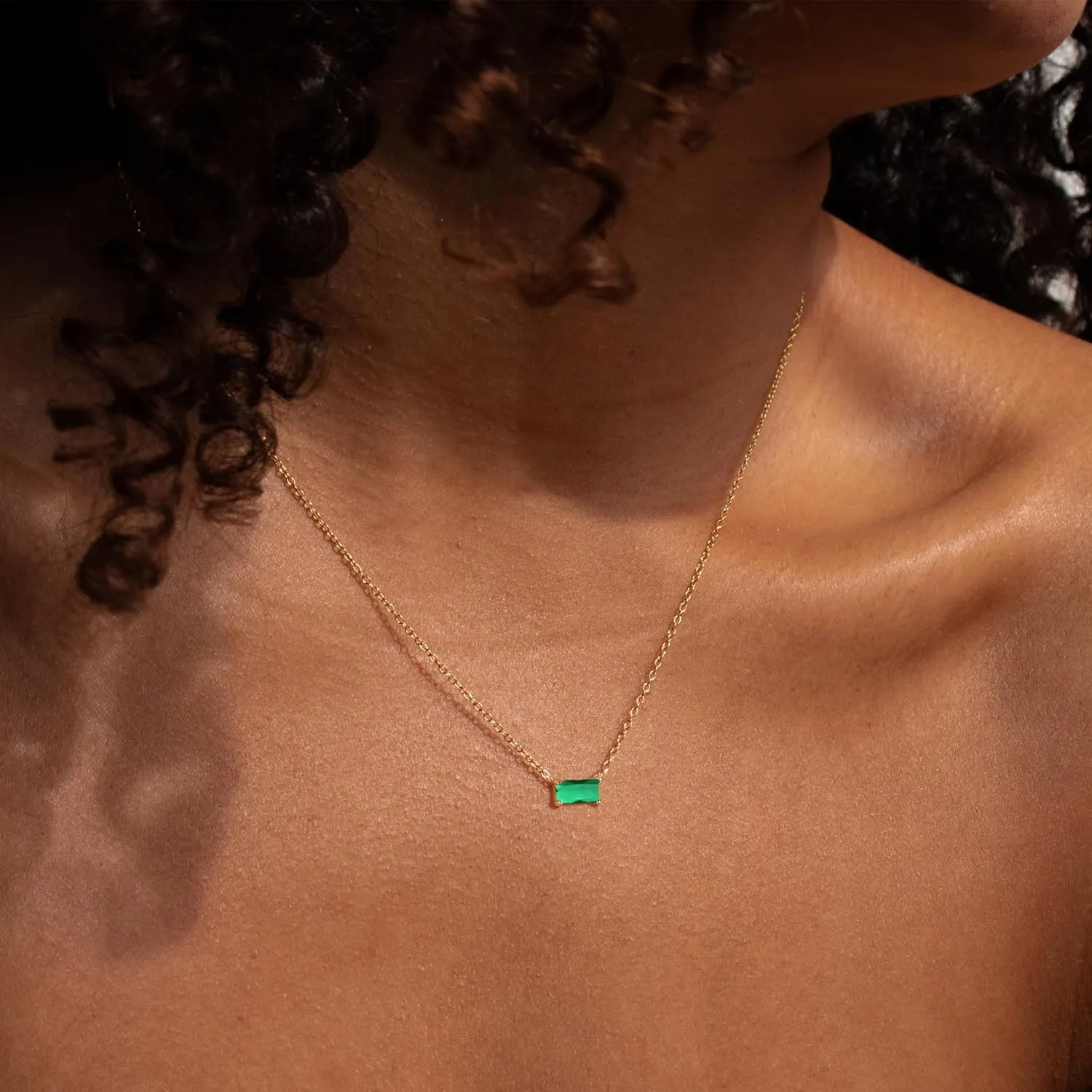 Trendy 14K Gold Plated Diamond Necklaces for Women - Birthstone Necklace for Women Mothers Dainty Gold Necklace Blue Green Cubic Zirconia Pendant Necklace Birthday Gifts for Women Jewelry Gift