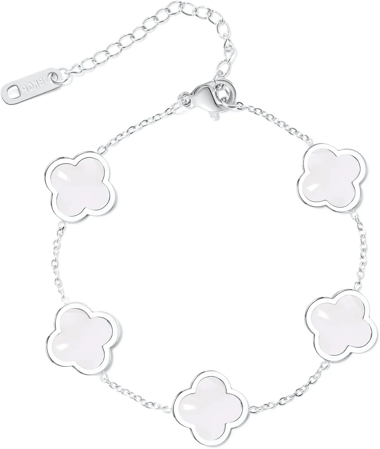 Trendy Link Bracelets for Women 18K Gold Plated Clover Adjustable Lucky Bracelet Mother's Day Gift