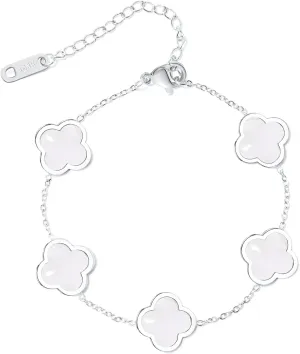 Trendy Link Bracelets for Women 18K Gold Plated Clover Adjustable Lucky Bracelet Mother's Day Gift