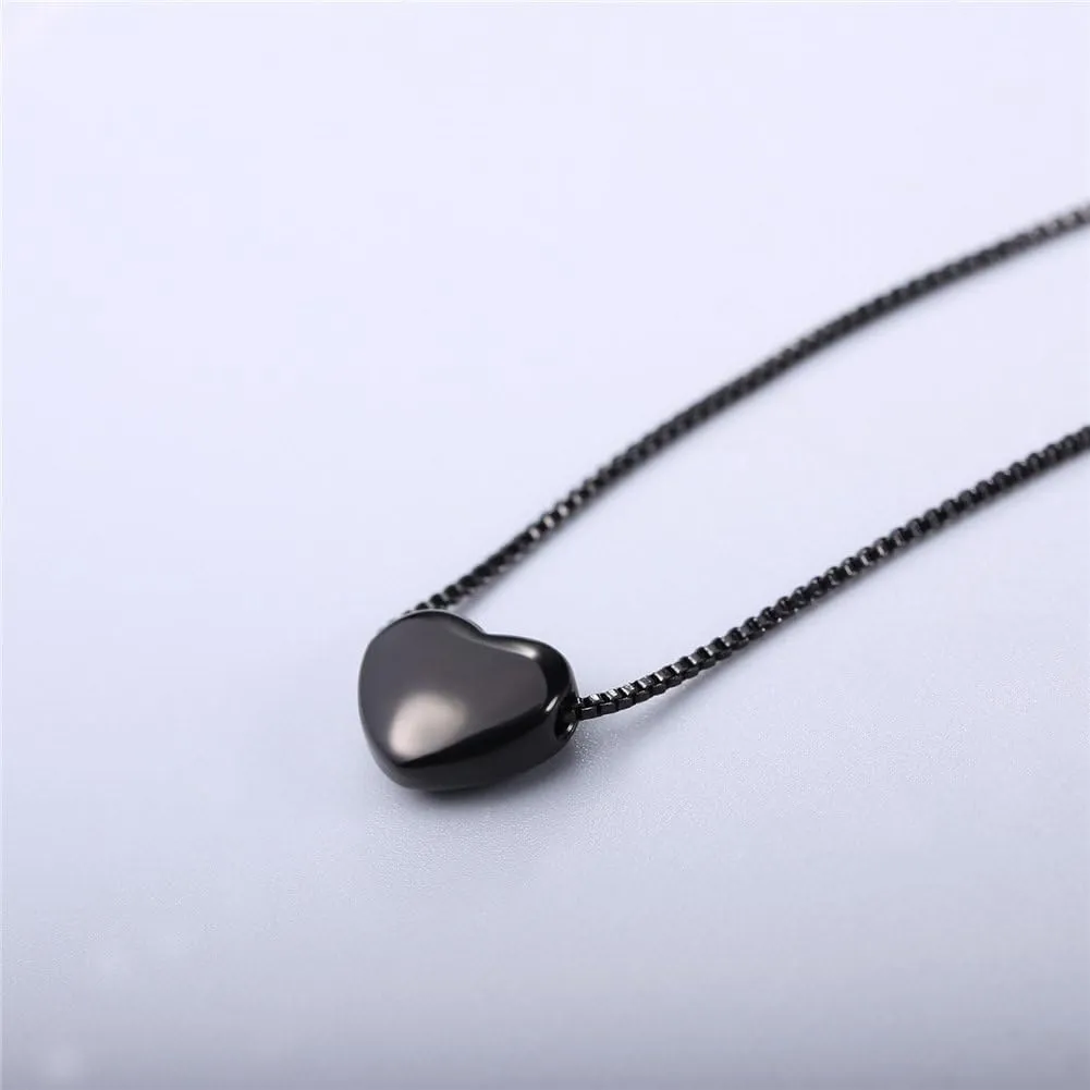 U7 Tiny Heart Necklace for Women, Stainless Steel 18K Gold/Black/Rose Gold Plated Link Chain Dainty Love Hearts Pendant Necklaces