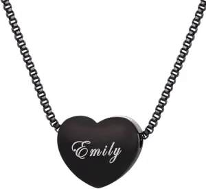 U7 Tiny Heart Necklace for Women, Stainless Steel 18K Gold/Black/Rose Gold Plated Link Chain Dainty Love Hearts Pendant Necklaces