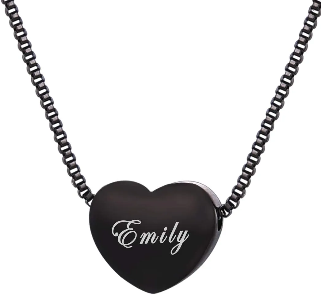 U7 Tiny Heart Necklace for Women, Stainless Steel 18K Gold/Black/Rose Gold Plated Link Chain Dainty Love Hearts Pendant Necklaces