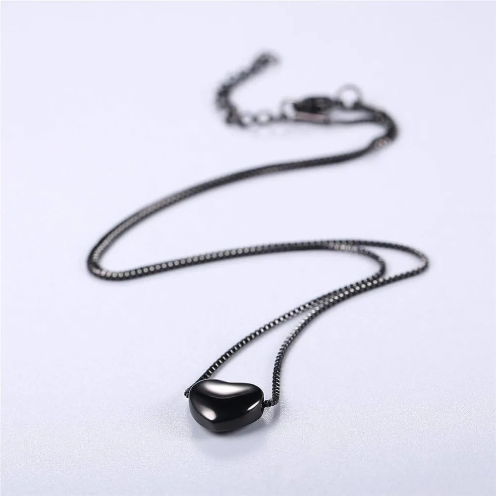 U7 Tiny Heart Necklace for Women, Stainless Steel 18K Gold/Black/Rose Gold Plated Link Chain Dainty Love Hearts Pendant Necklaces
