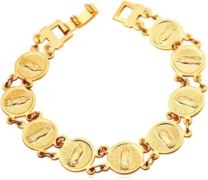 U7 Women Bracelet 18K Gold Plated Virgin Mary Bracelets for Women Christian Jewelry