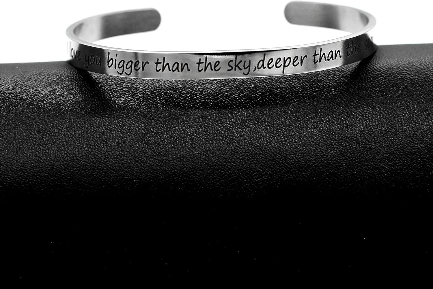 Uloveido Stainless Steel Inspirational Bracelets for Women Engraved Personalized Mantra Initial Motivational Cuff Bangle Y460