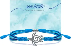 Under The Sea Blue Marine Luck and Protection Tibetan Bracelet, Surfer String Wrap for Men, Women, Forever Love Friendship