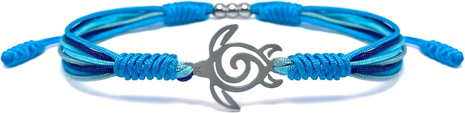 Under The Sea Blue Marine Luck and Protection Tibetan Bracelet, Surfer String Wrap for Men, Women, Forever Love Friendship