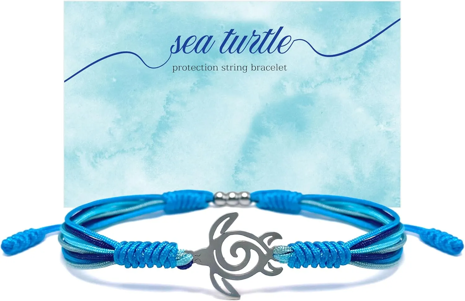 Under The Sea Blue Marine Luck and Protection Tibetan Bracelet, Surfer String Wrap for Men, Women, Forever Love Friendship
