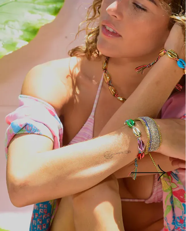 Vanessa Arizaga Rainbow Metallic Shell Bracelet