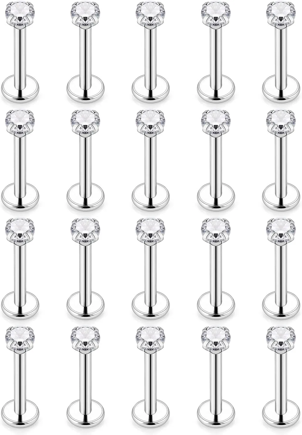 Vsnnsns 16G Lip Rings Stainless Steel Tragus Helix Conch Piercing Jewelry Snake Bite Piercing Monroe Lip Rings Labret Medusa Cartilage Lobe Earrings Studs Piercing Jewelry 6MM 8MM 10MM Silver