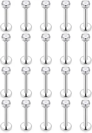 Vsnnsns 16G Lip Rings Stainless Steel Tragus Helix Conch Piercing Jewelry Snake Bite Piercing Monroe Lip Rings Labret Medusa Cartilage Lobe Earrings Studs Piercing Jewelry 6MM 8MM 10MM Silver