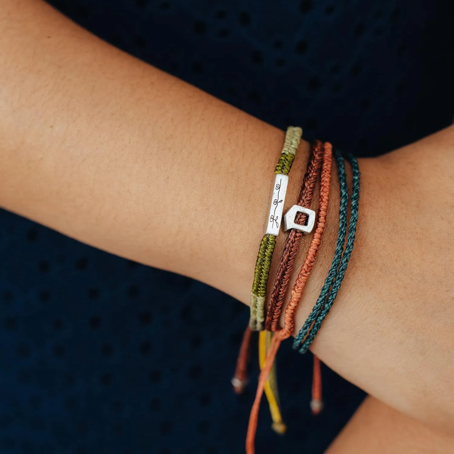 Wakami New World Handmade Boho Friendship Bracelets Set of 3 | Braided Indie Bracelets for Women and Men | Handmade by Artisans, Waterproof Waxed Thread, Glass Beads, Sliding and Button Closure