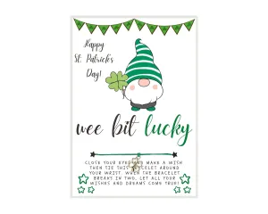 Wee bit Lucky St. Patrick's Day Wish, Wish Bracelet, Holiday Party Favor, Thank You, St. Patrick's Day WIsh Bracelet, Co-Worker Gift, Friendship Wish Bracelet