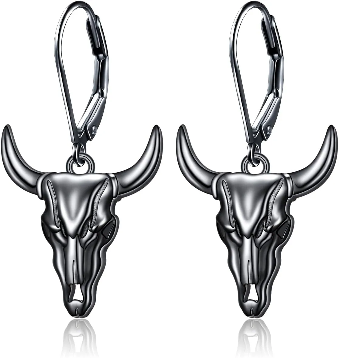 Western Cow Set 925 Sterling Silver Turquoise Cow Skull Earrings/Choker Necklace Cowgirl Boot Dangle Earrings Cowgirl Cowboy Jewelry Set Bohemian Jewelry Gift for Women Men