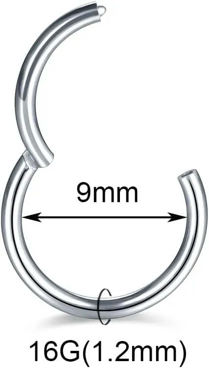 Xpircn Nose Rings 20G 18G 16G 14G Lip Septum Rings 316L Surgical Steel Tragus Daith Cartilage Earrings for Women Nose Ring Hoop Hinged Segment Ring Nose Piercing Jewelry
