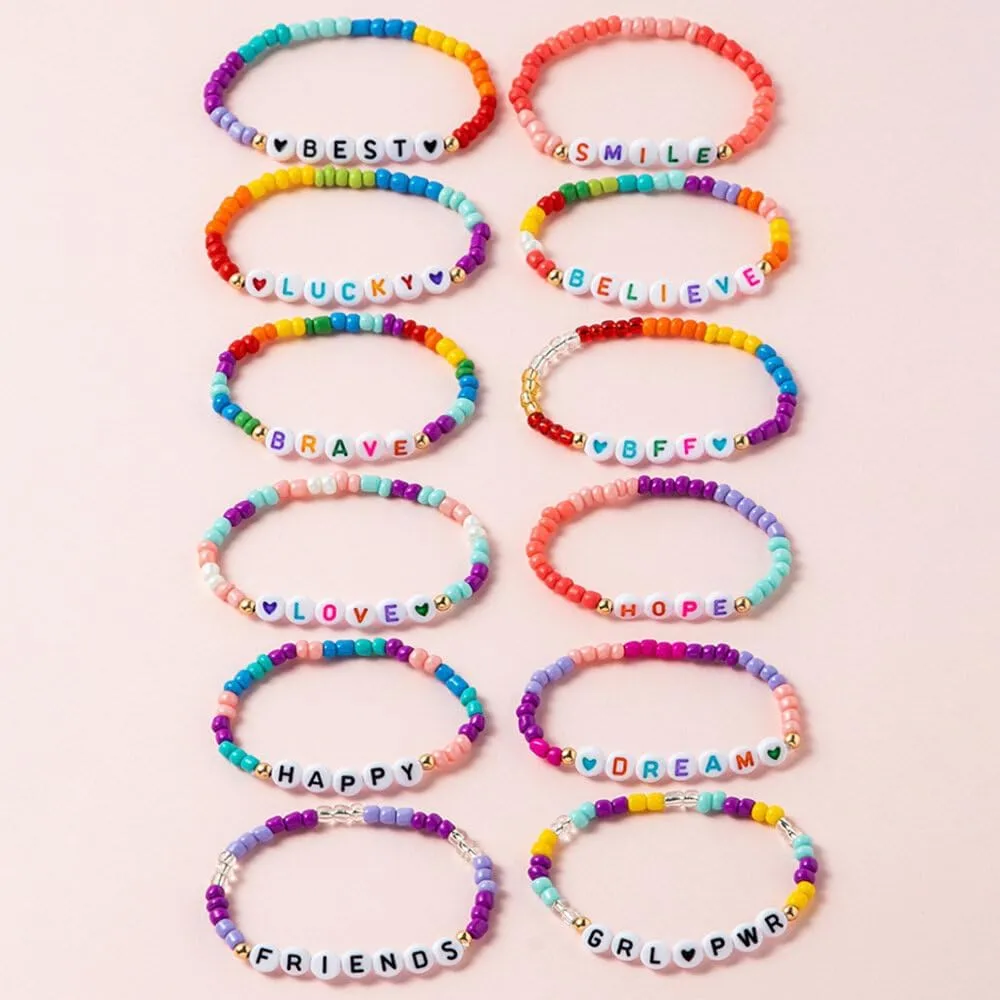 Zac's Alter Ego Set of 12 Assorted Colourful Beaded Friendship Bracelets