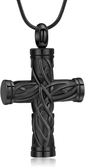 zeqingjw Urn Necklaces for Ashes Tree of Life Cross Cremation Jewelry for Men Women Ashes Pendant for Human Pet Memorial Ash Jewelry