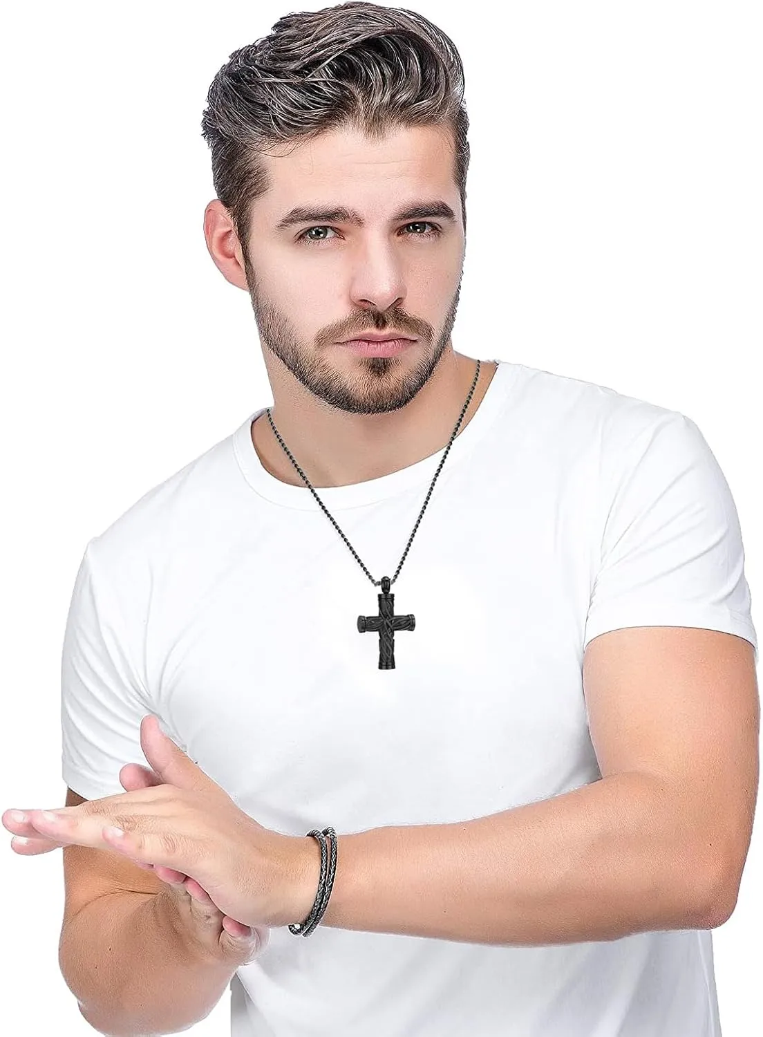 zeqingjw Urn Necklaces for Ashes Tree of Life Cross Cremation Jewelry for Men Women Ashes Pendant for Human Pet Memorial Ash Jewelry
