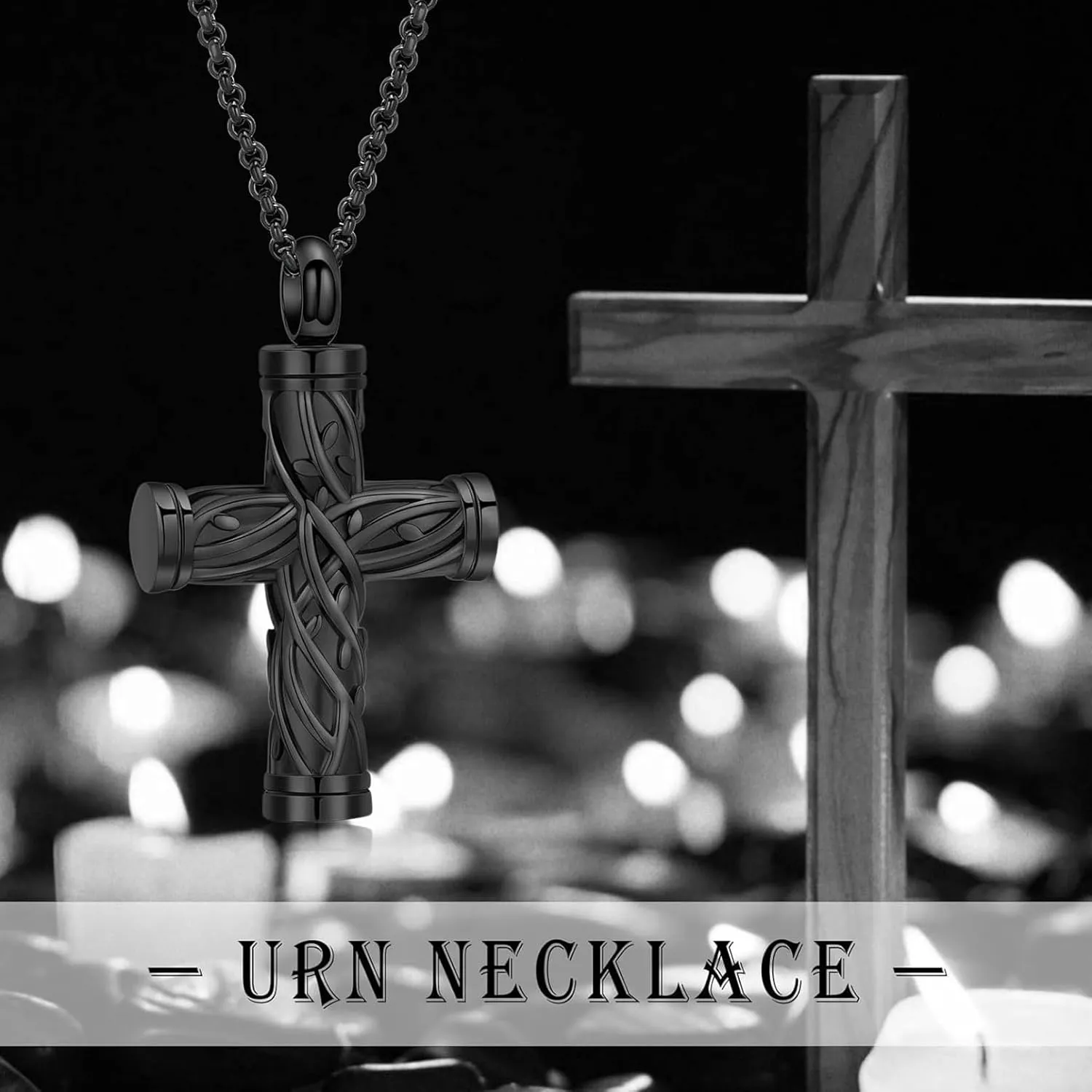 zeqingjw Urn Necklaces for Ashes Tree of Life Cross Cremation Jewelry for Men Women Ashes Pendant for Human Pet Memorial Ash Jewelry
